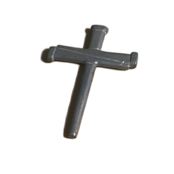 Silver Colored Metal 2 1/4” x 1 1/2” Cross Looks Like Nails - Picture 2 of 2